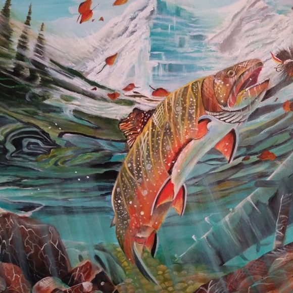 Fish Autumn brook trout Canvas "Underwater World
